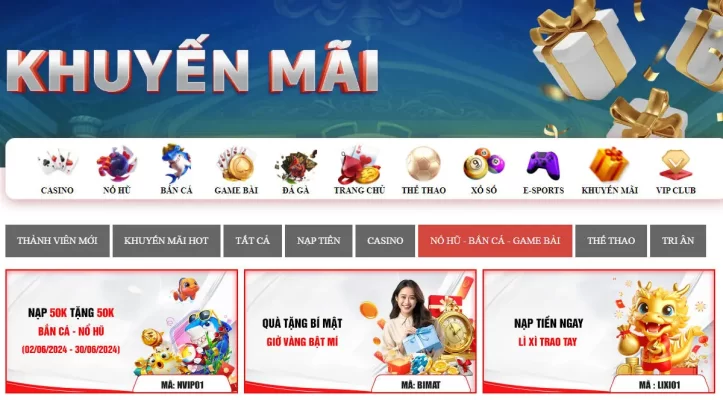 dùng khuyến mãi bắn cá online